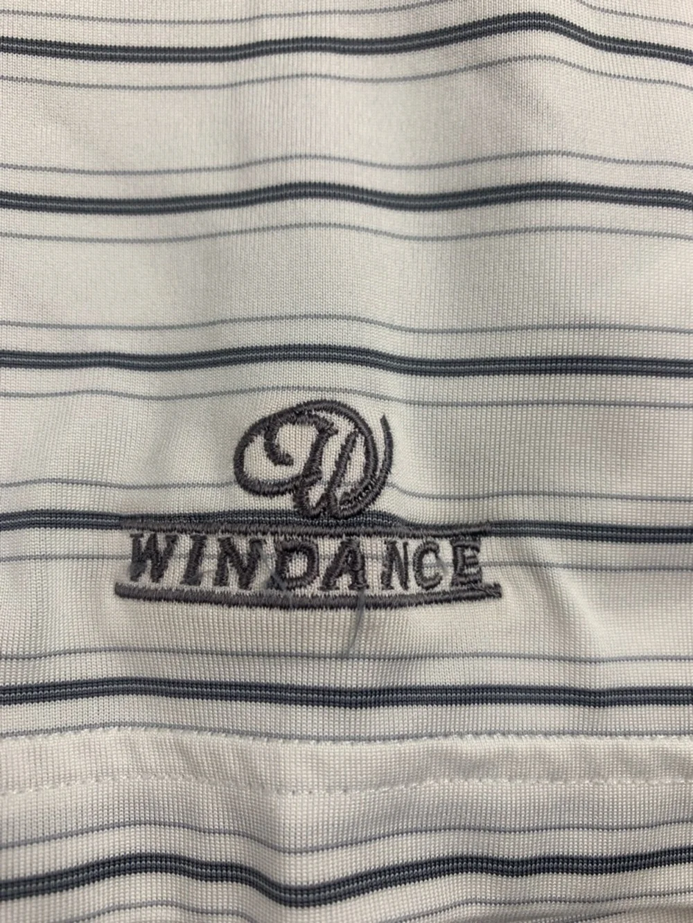 Adidas Windance Stripe White Gray Navy Golf Polo GUC XXL Climate Short‎ Sleeve